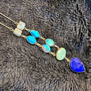 NWT Artisan Made Multi Natural Stone Necklace